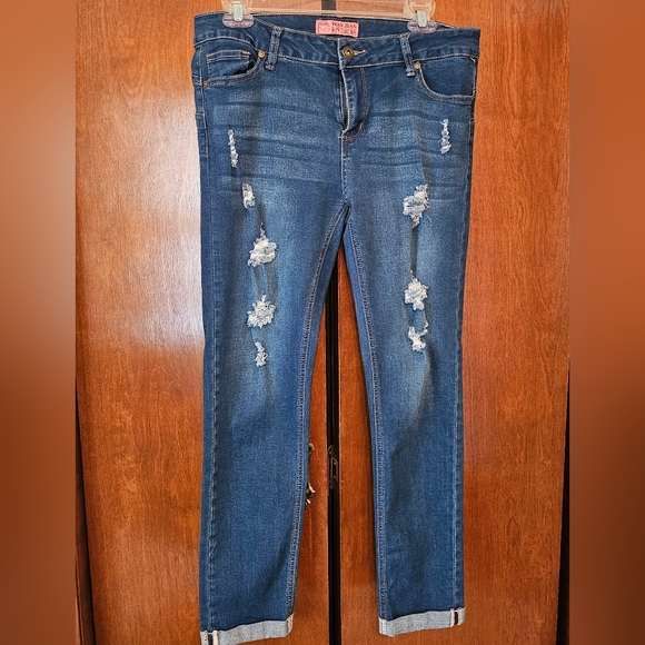 Wax Jean Denim - Wax Jean-Butt,I Love You-  Distressed Blue Jeans